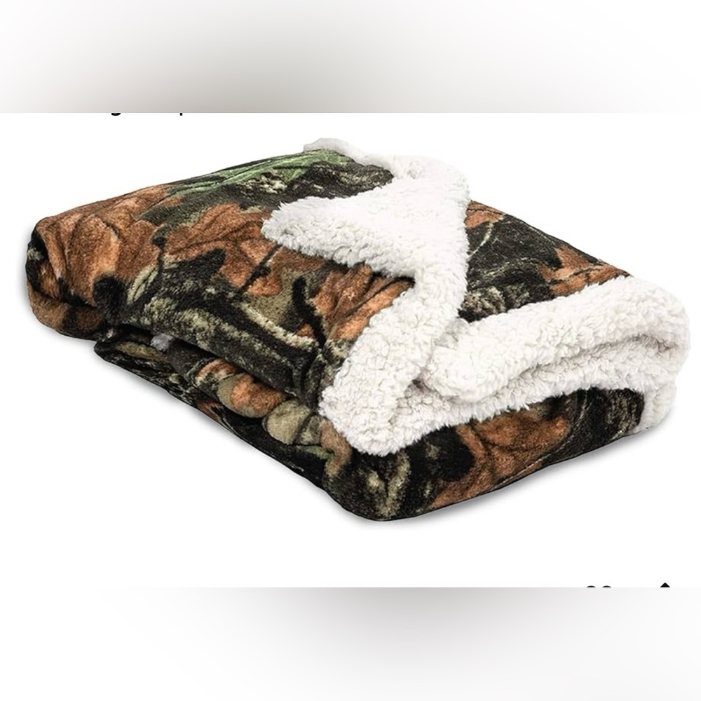 Baby Camo Blanket Infant Camo Accent Soft‎ Sherpa Plushed Lined Fleece Swaddle